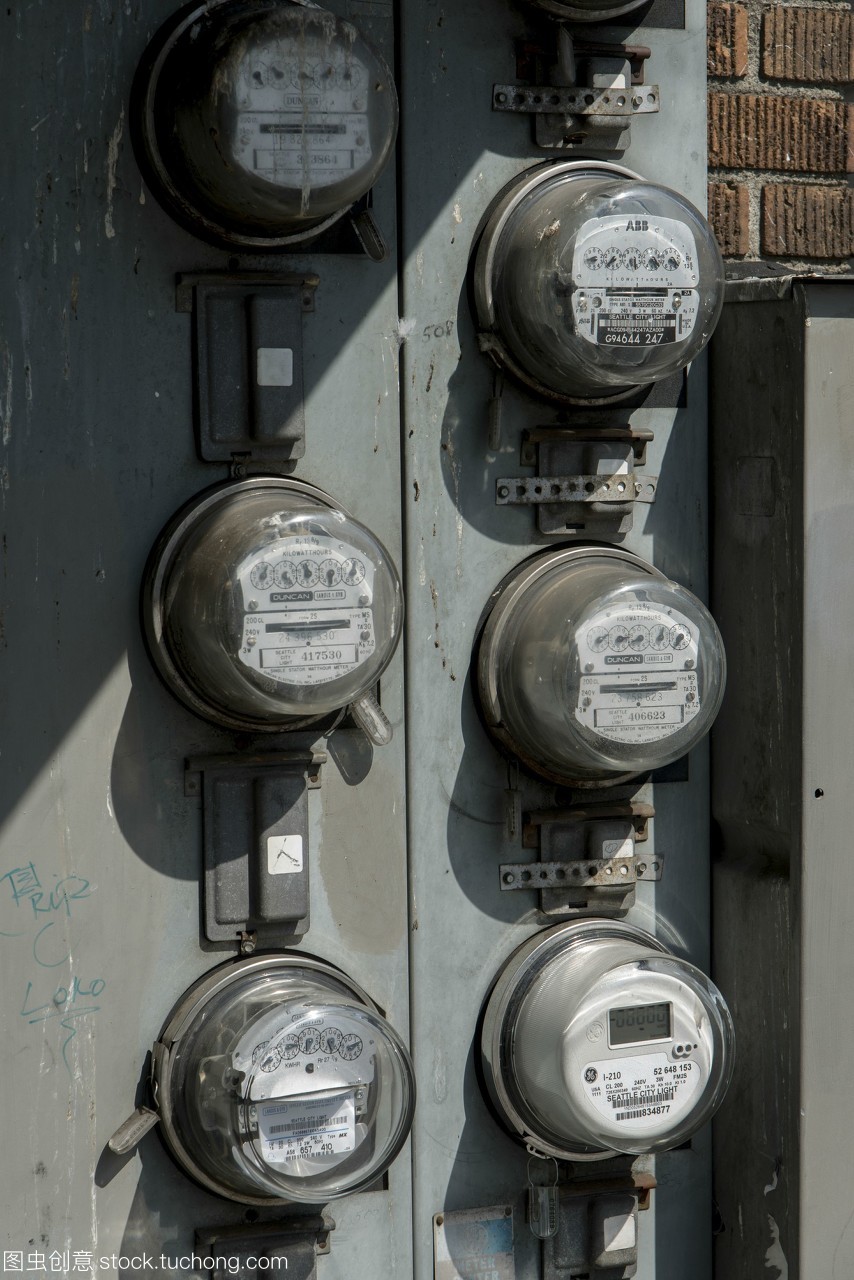 電表的特寫西雅圖華盛頓美國